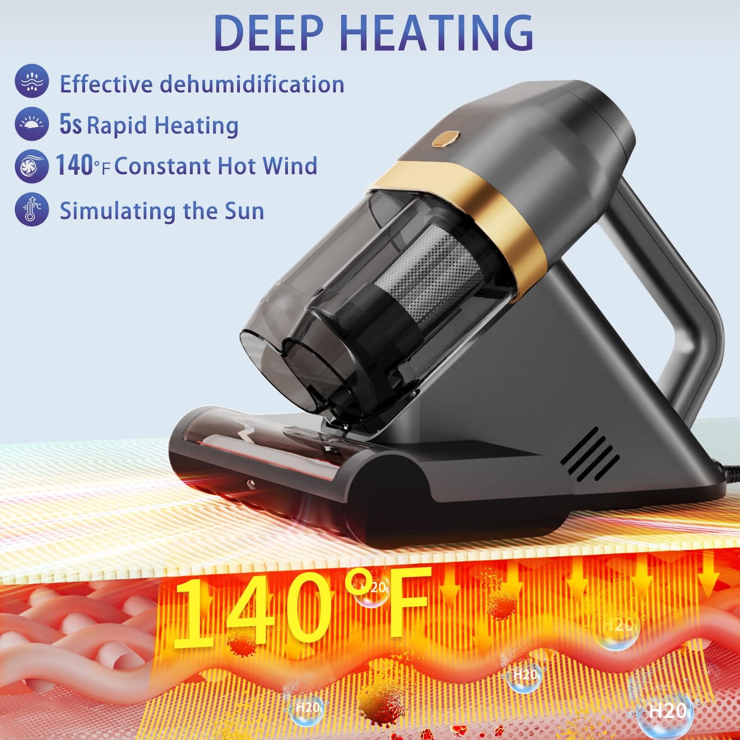 HYNSEN Bed Vacuum Cleaner with UV & Ultrasonic