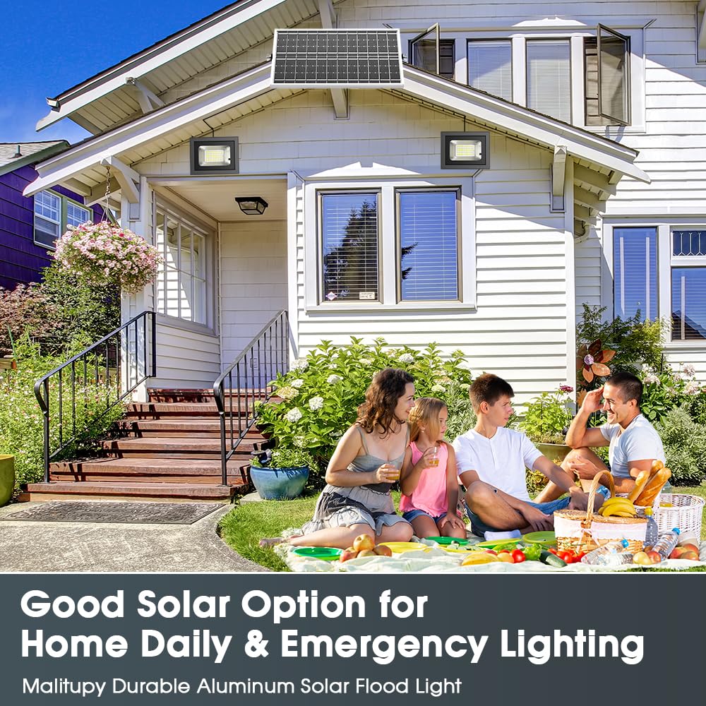 Solar Flood Lights with Remote - 2 Pack