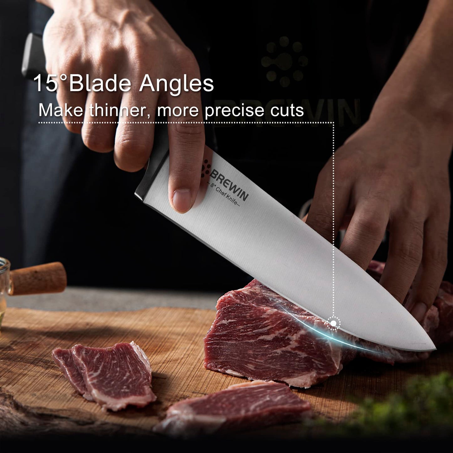 3PC Chef Knife Set by Brewin - High Carbon Steel