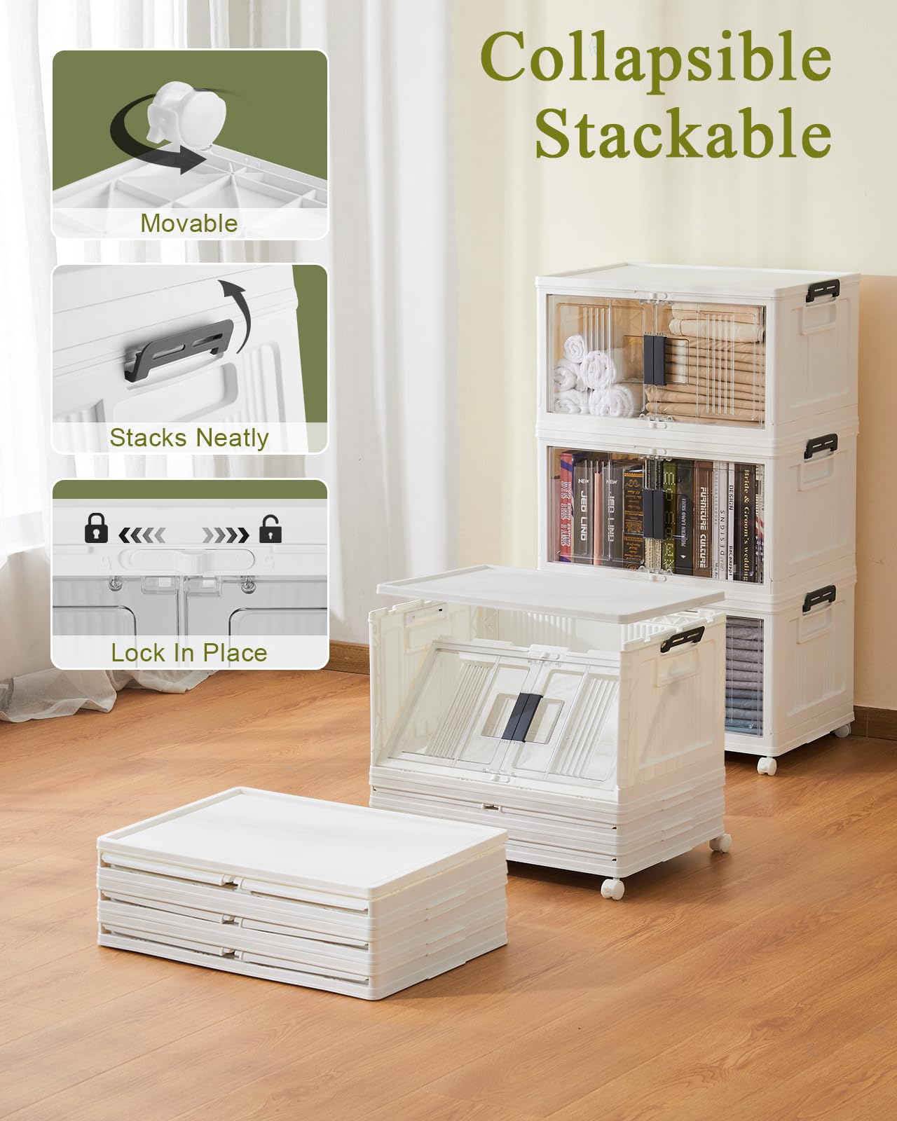 OlarHike 144QT Lockable Storage Bins - 3 Pack