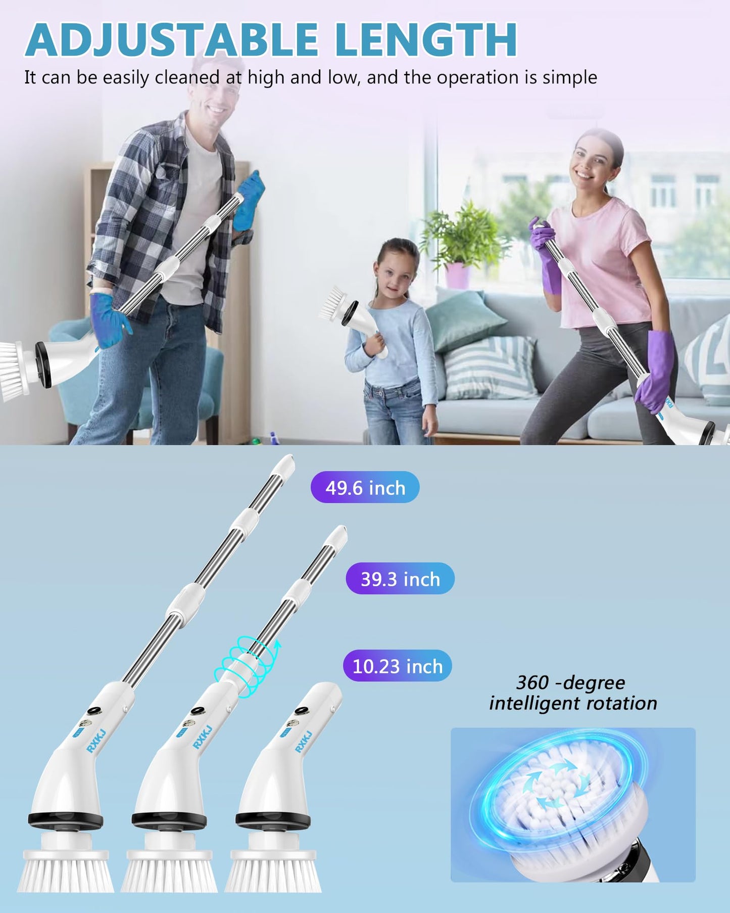 Electric Spin Scrubber with 6 Brush Heads
