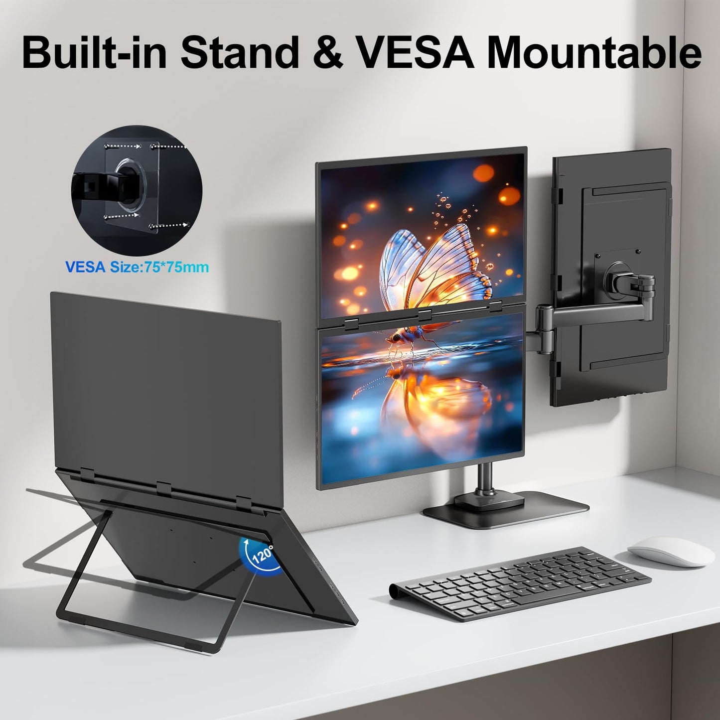 18.5" Portable Triple Laptop Monitor Extender