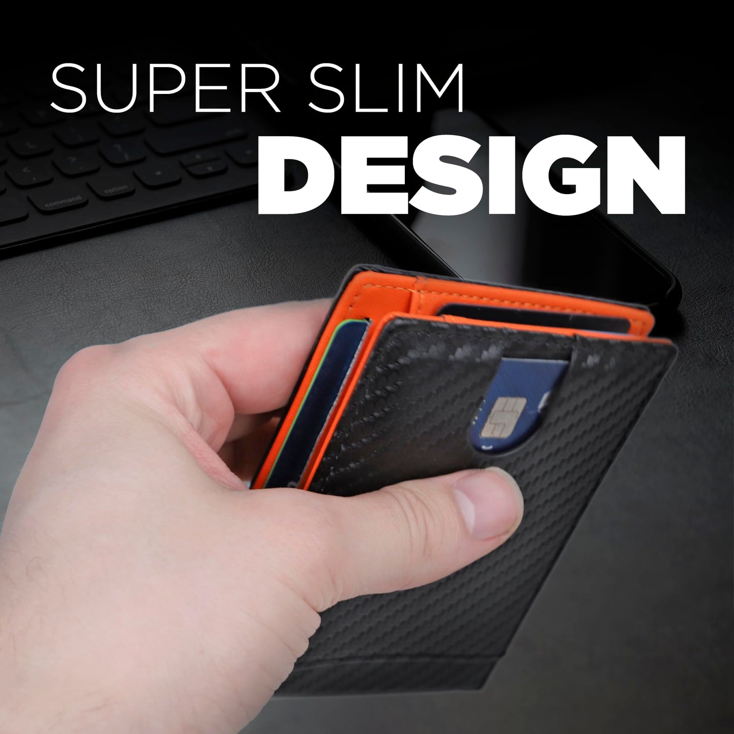 Men's RFID Blocking Slim Wallet with Money Clip