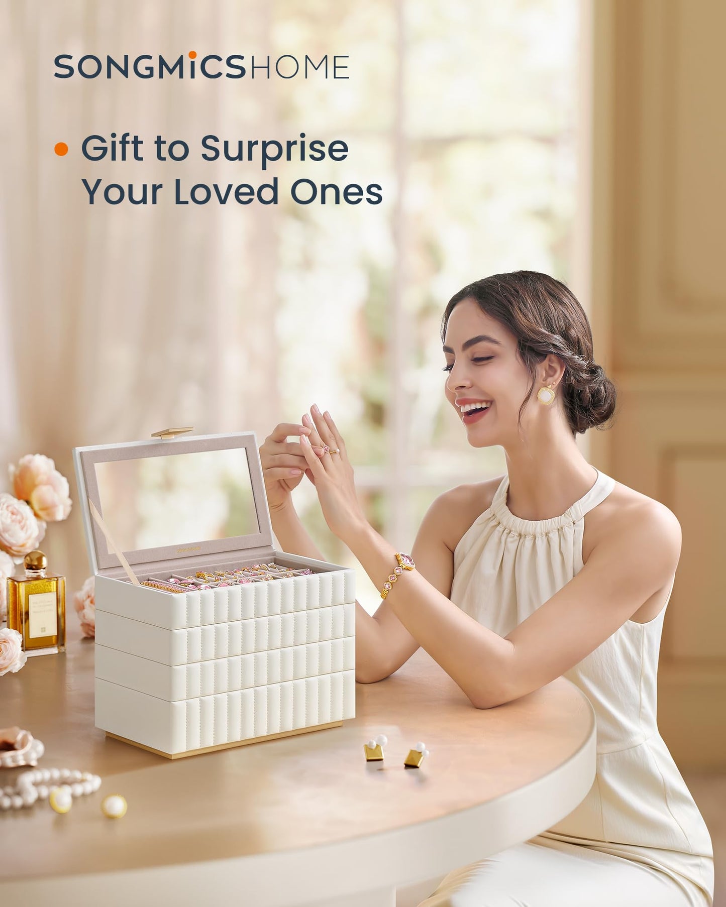 SONGMICS 4-Tier Stackable Jewelry Storage Organizer