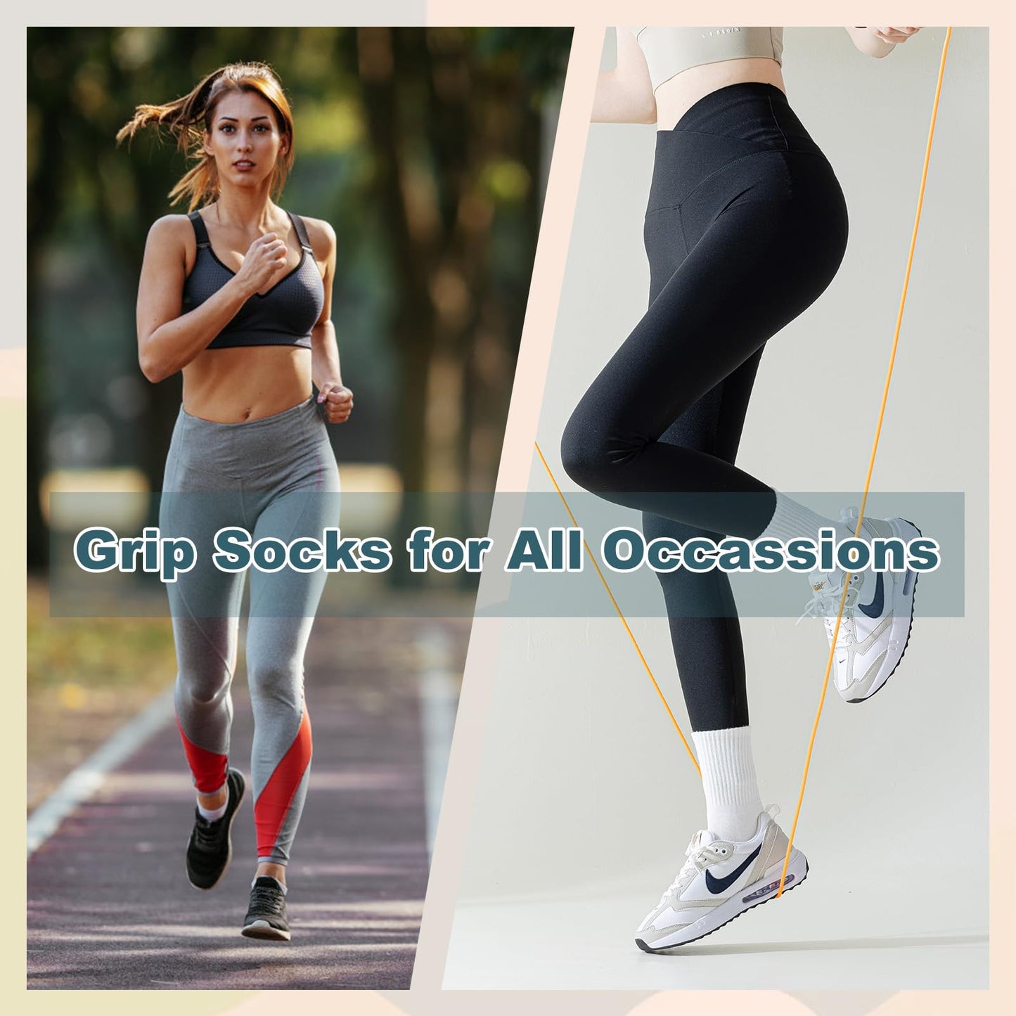 BISOUSOX Non-Slip Pilates Yoga Socks for Women