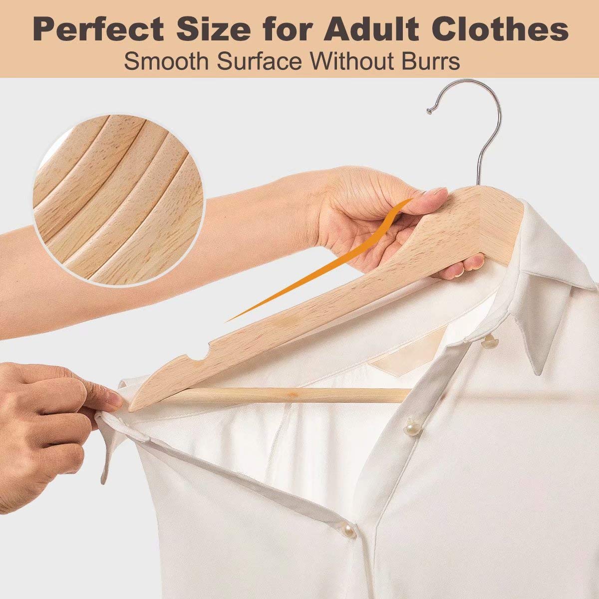 ELONG HOME Wooden Suit Hangers 30 Pack