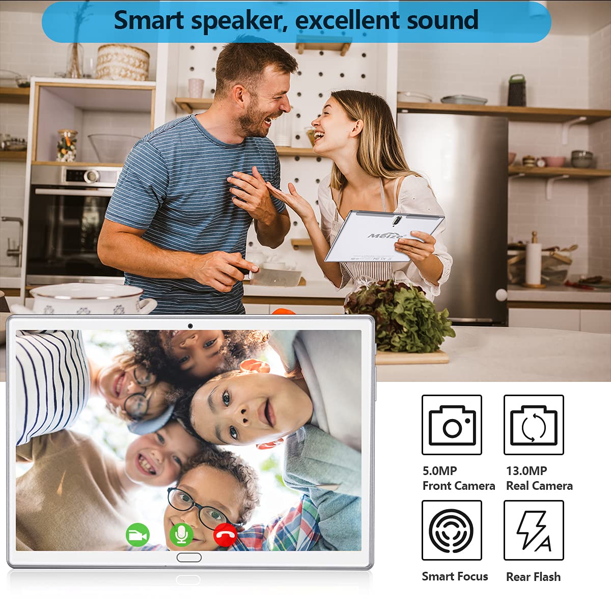 2 in 1 Tablet 10.1 Inch, Android 13.0 Tablets, 64GB/128GB ROM, Dual 4G Cellular with Keyboard, 18MP Camera, Octa-Core Processor, WiFi, GPS, Bluetooth, Google Certified Tablet PC(2024 Silver)
