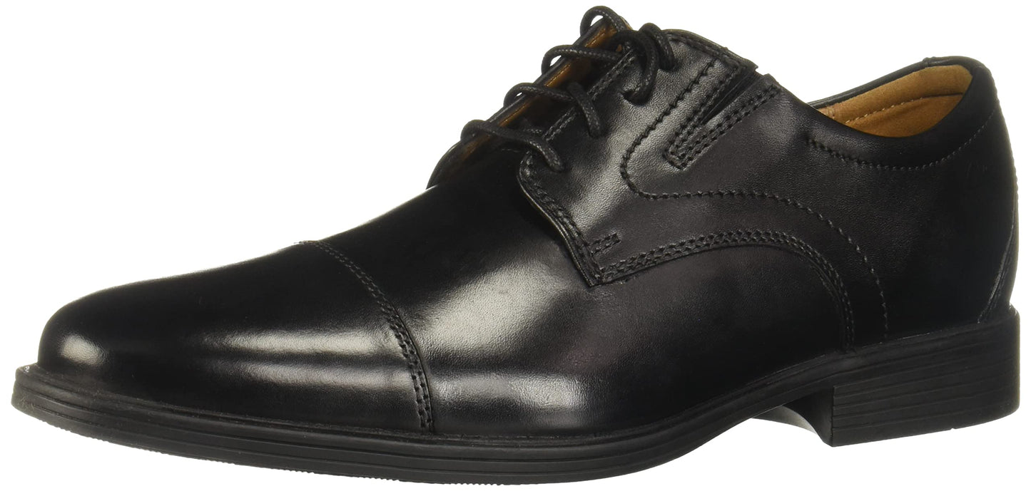 Clarks Whiddon Cap Oxford Black Leather Shoes