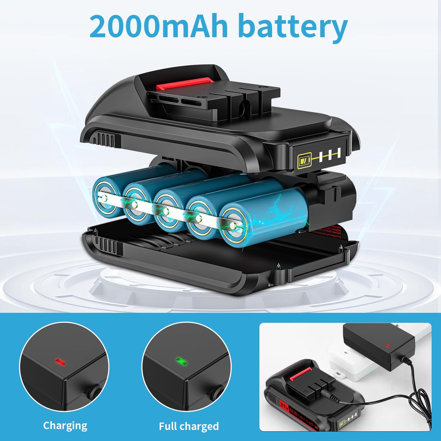 Jaylene 21V Cordless Power Drill Set with Batteries