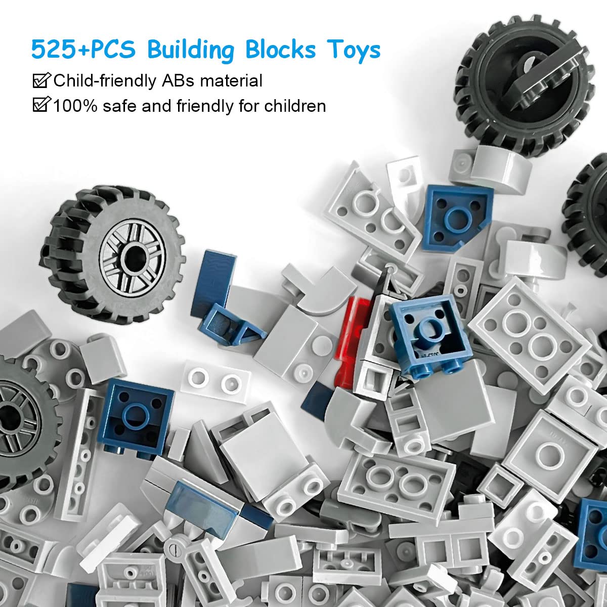 TOWINGO Creator 3in1 Building Blocks Toy for Boys, Dinosaurs/Robot/Trucks Vehicle Bricks Building Kit, Educational Toy Sets for 6+ Years Old Boys Girls (525+Pieces)