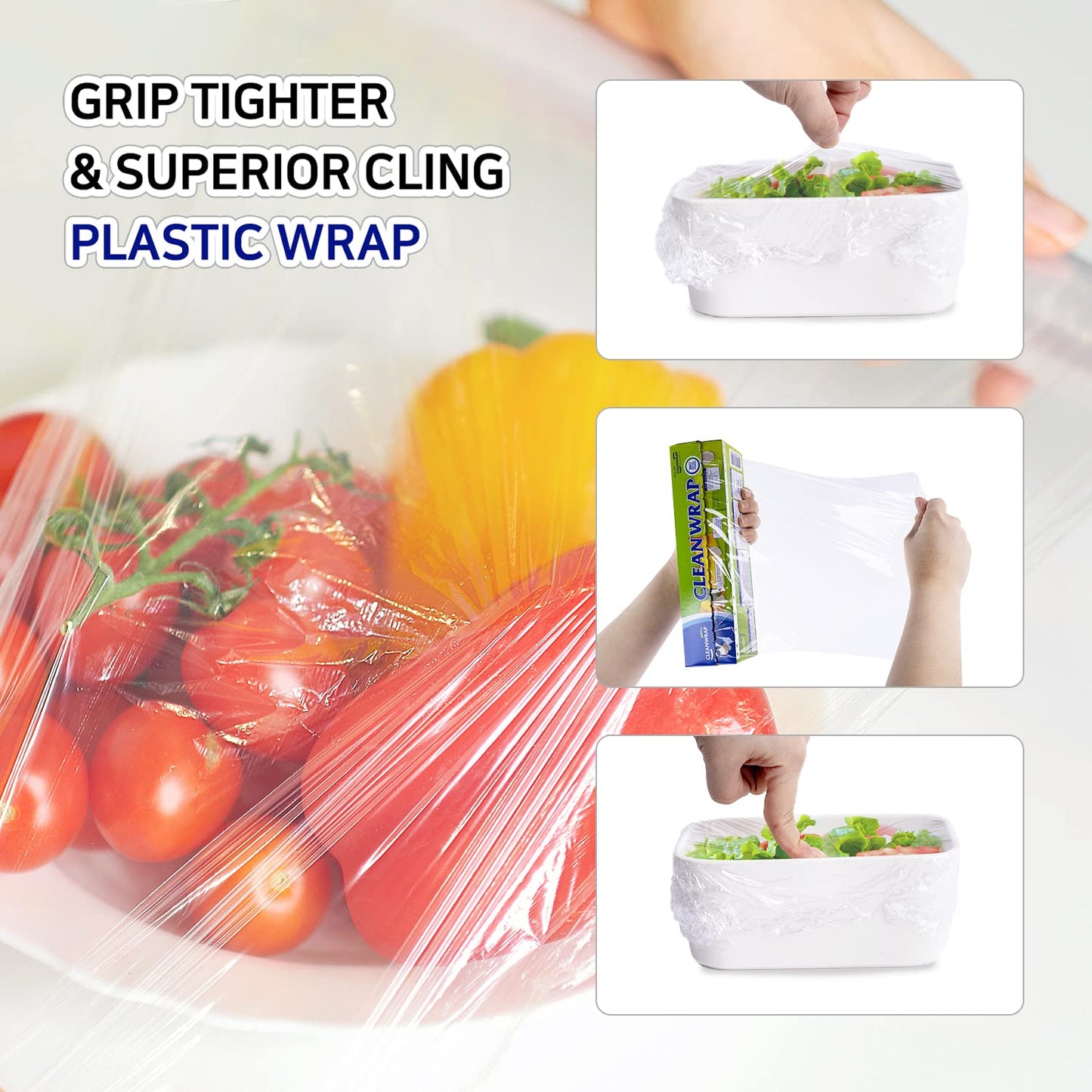 CLEANWRAP BPA-Free Plastic Food Wrap - 3 Pack