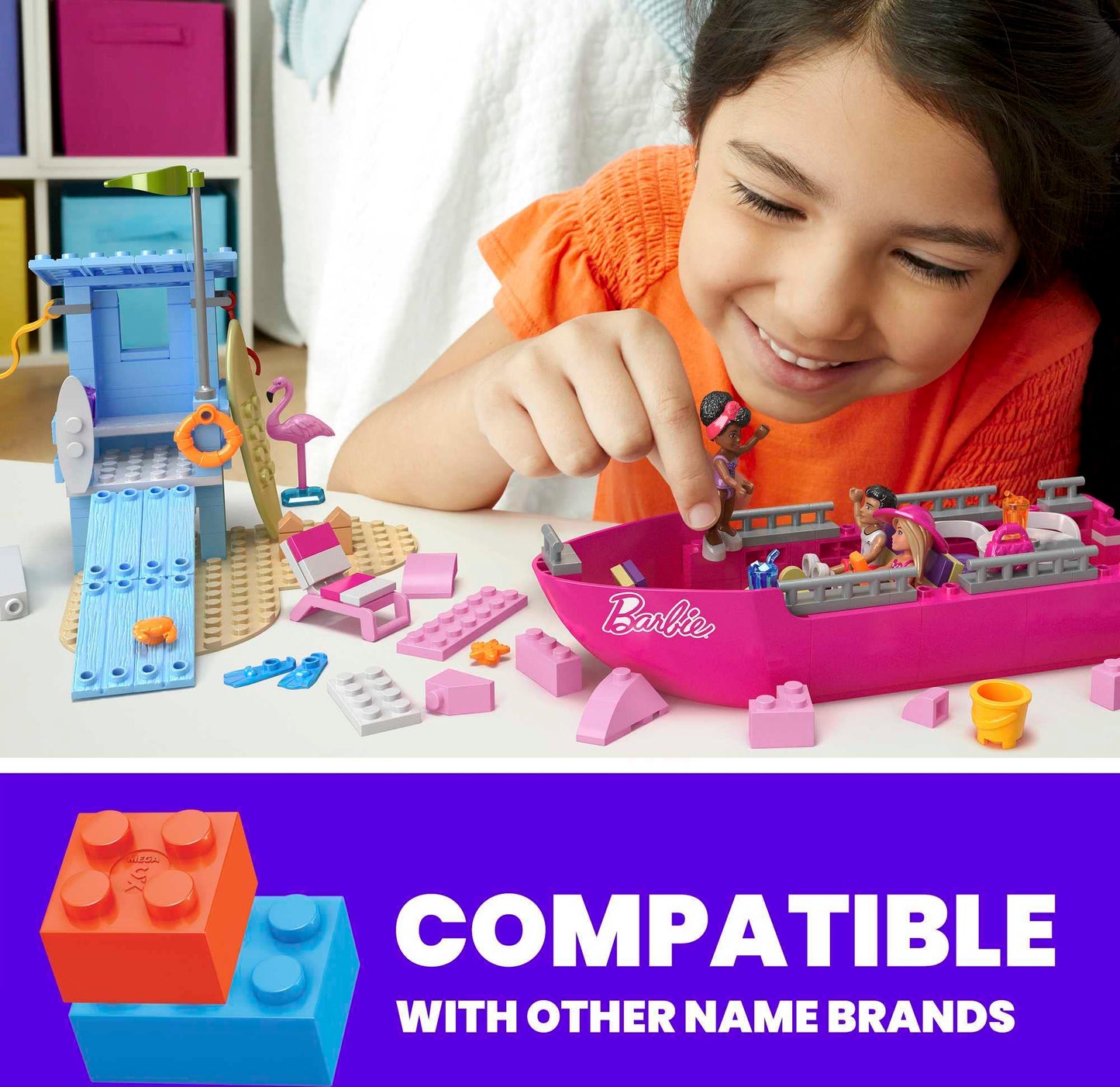 317-Piece Barbie Building Toy Set with Micro-Dolls