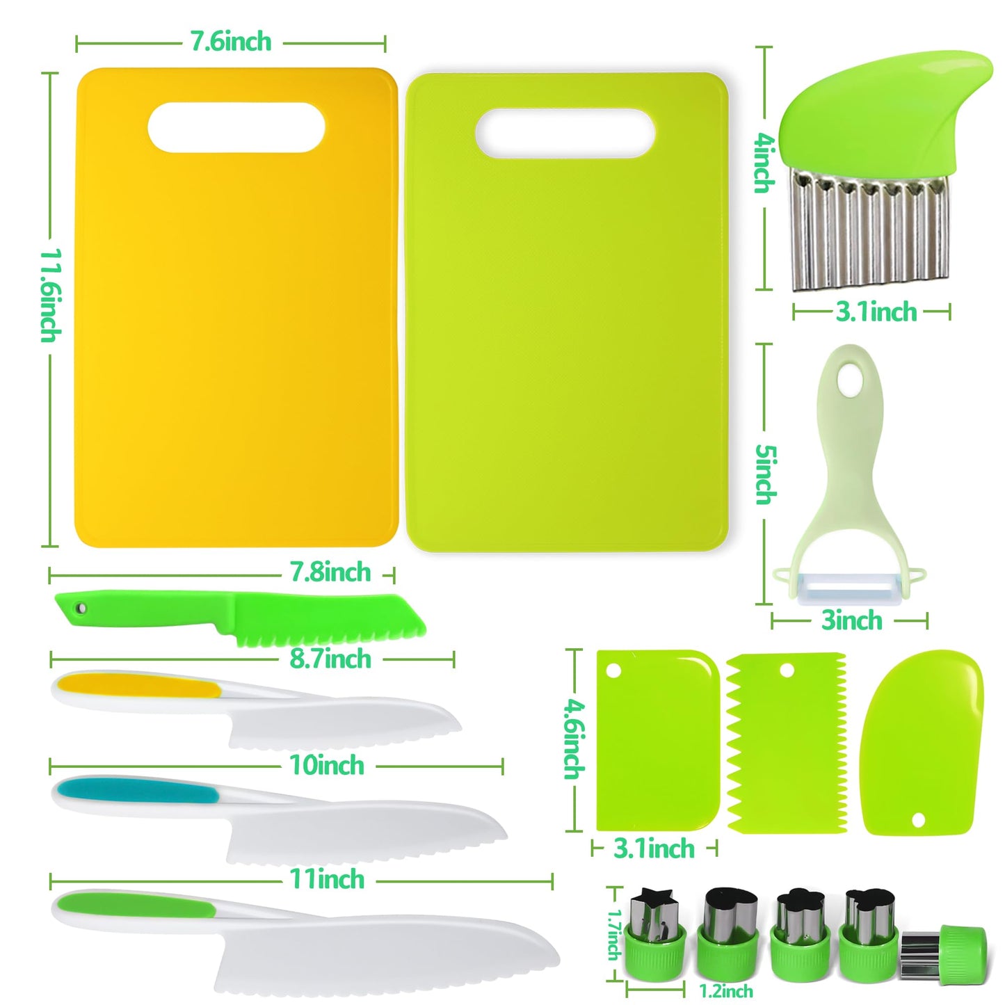 Kids Kitchen Knife Set with Cutting Board