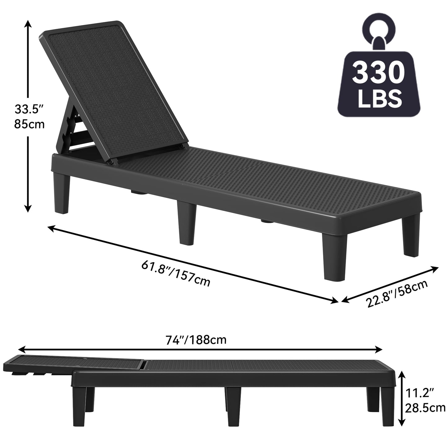 4 Outdoor Chaise Lounge Chairs by YITAHOME