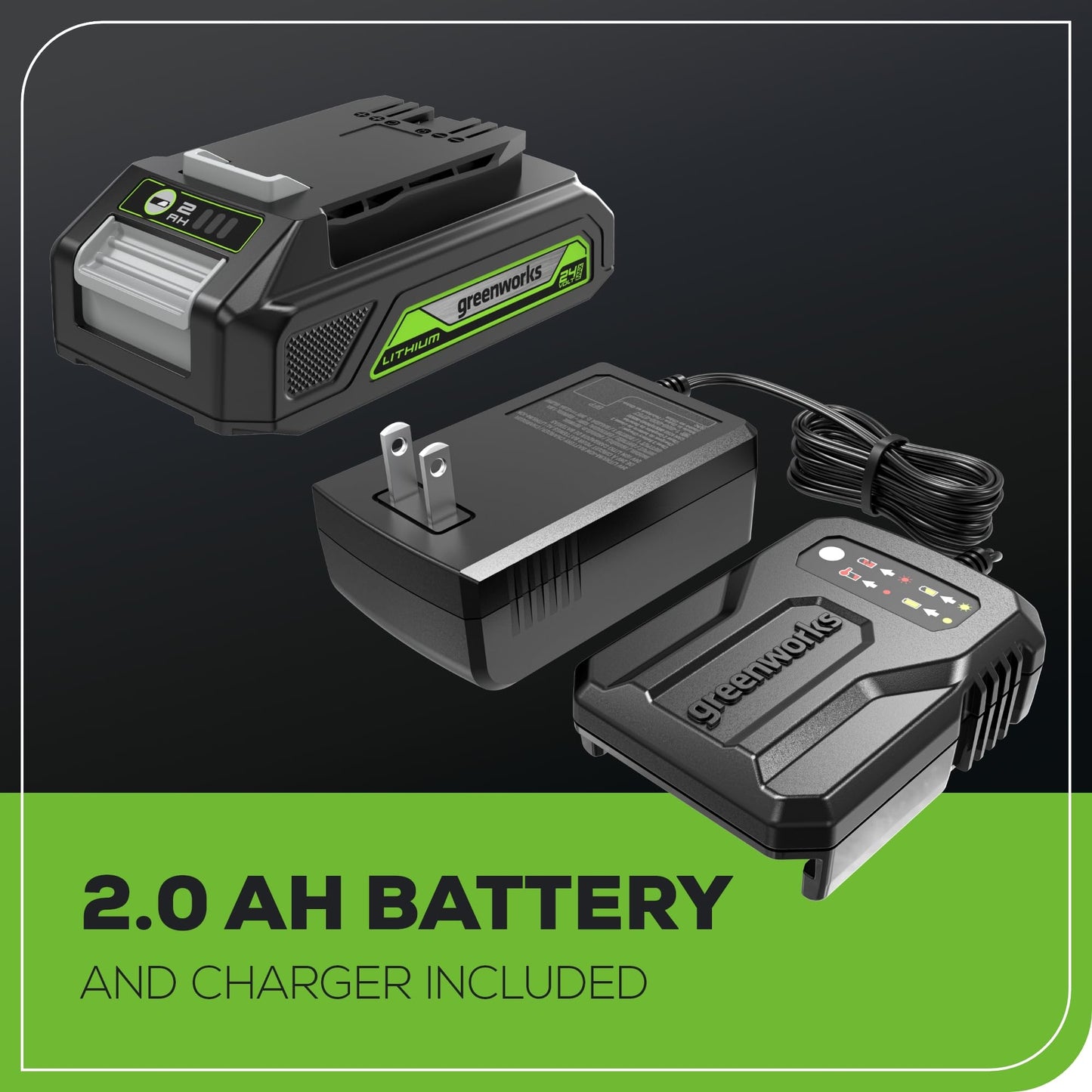 Greenworks 24V Cordless LED Flashlight Kit