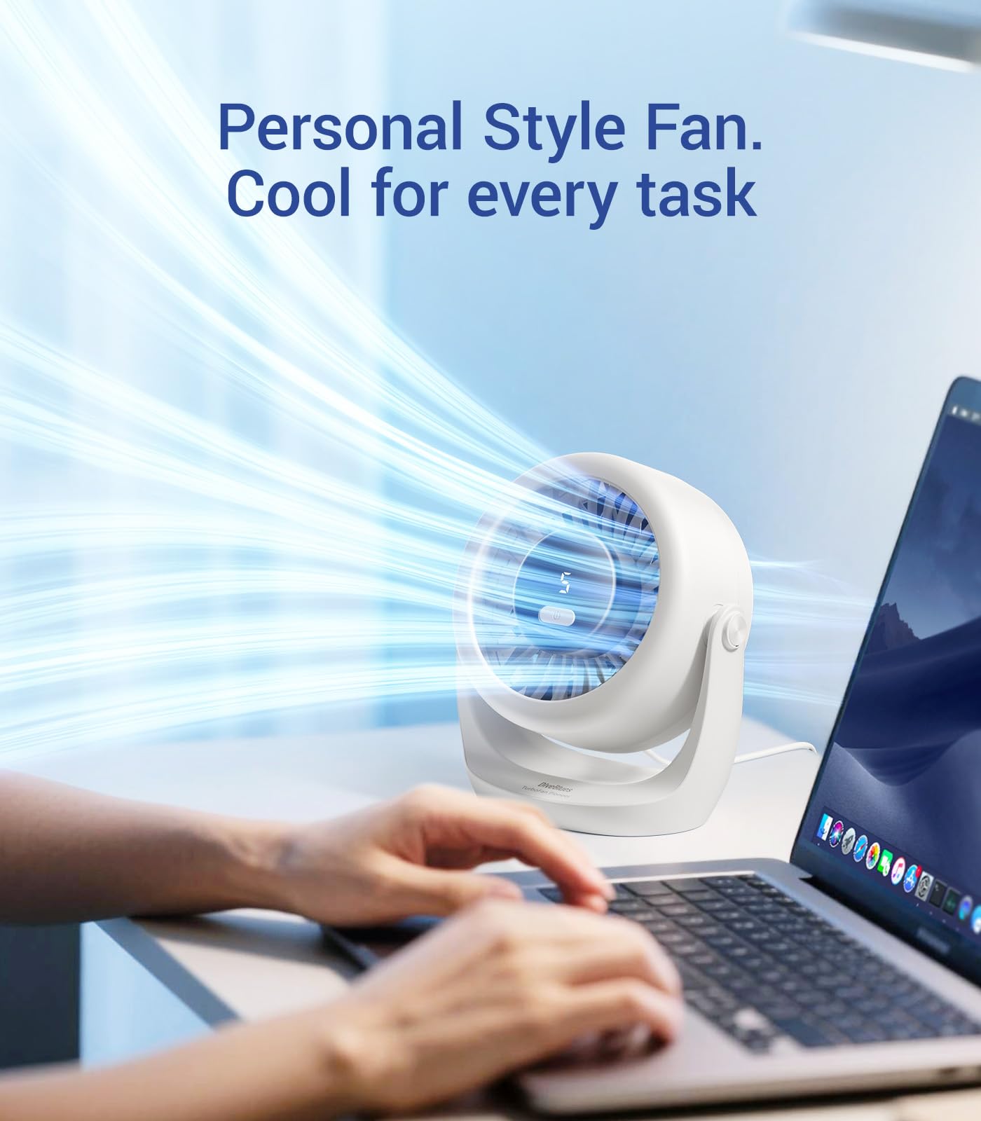 Ultra-Quiet Mini Desk Fan with LED Display
