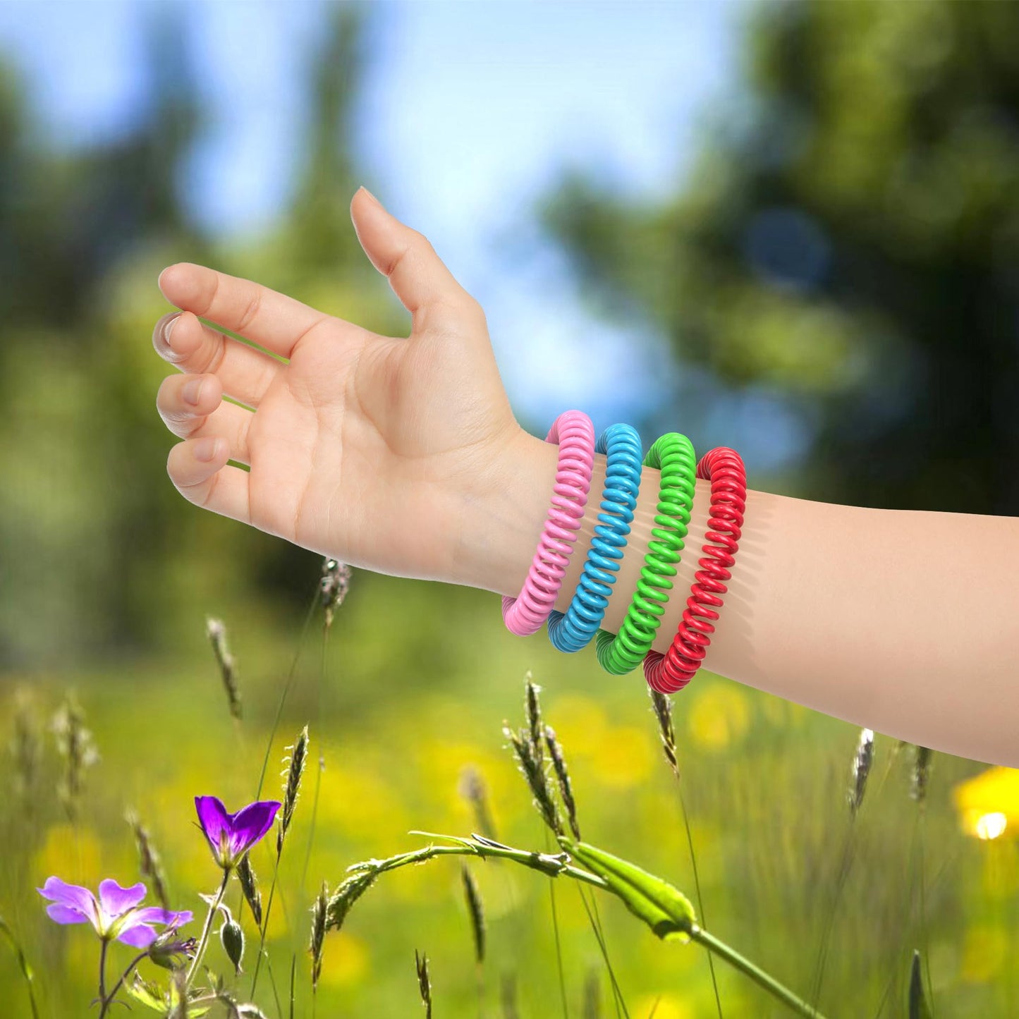 BuggyBands Mosquito Repellent Bracelets, 50 Pack DEET-Free Mosquito Bands for Adults and Kids, Individually Wrapped Waterproof Repellent Wristbands