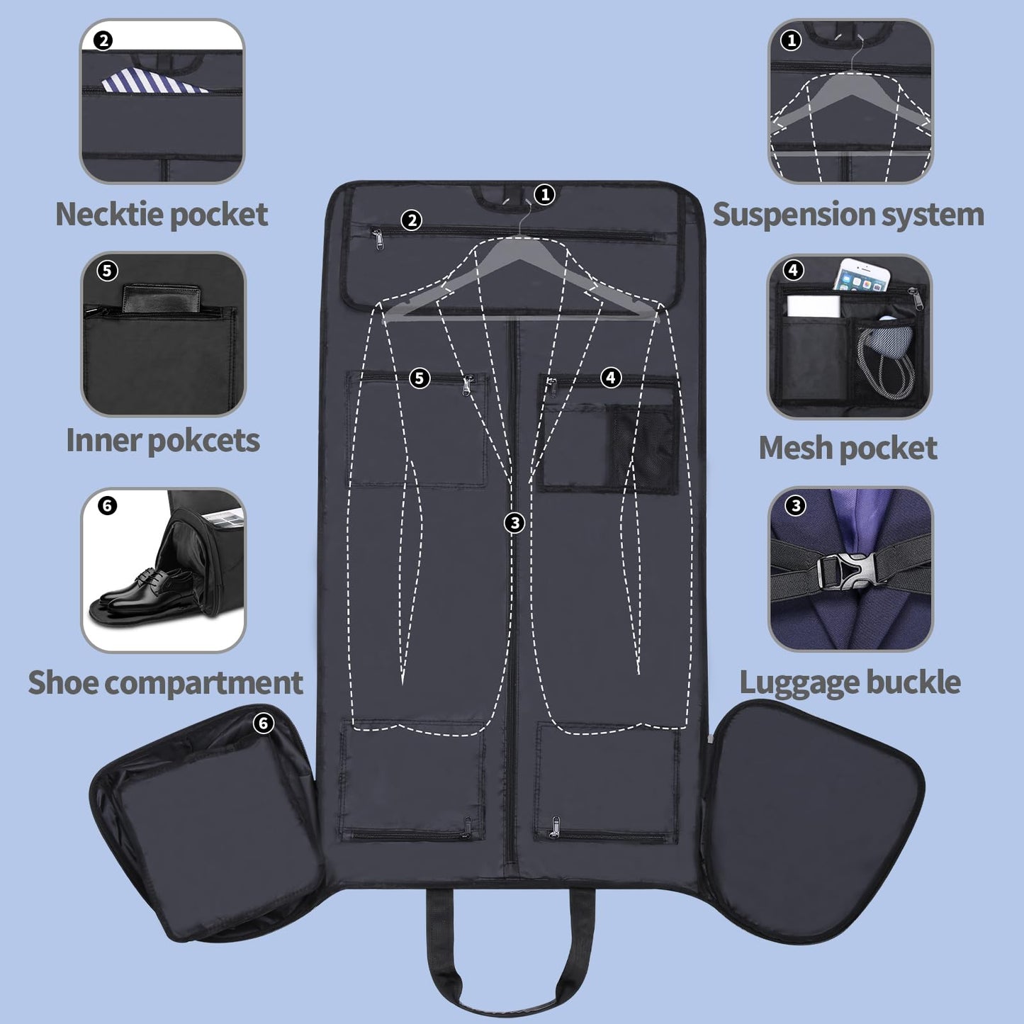 HOMIEE 2-in-1 Travel Duffle Bag with Shoe Compartment