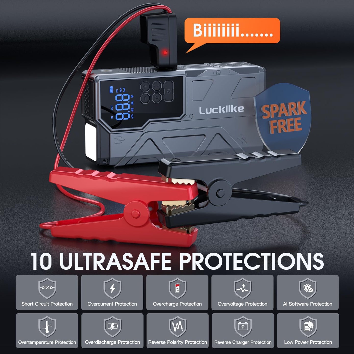 4000A Lucklike Jump Starter & Tire Inflator