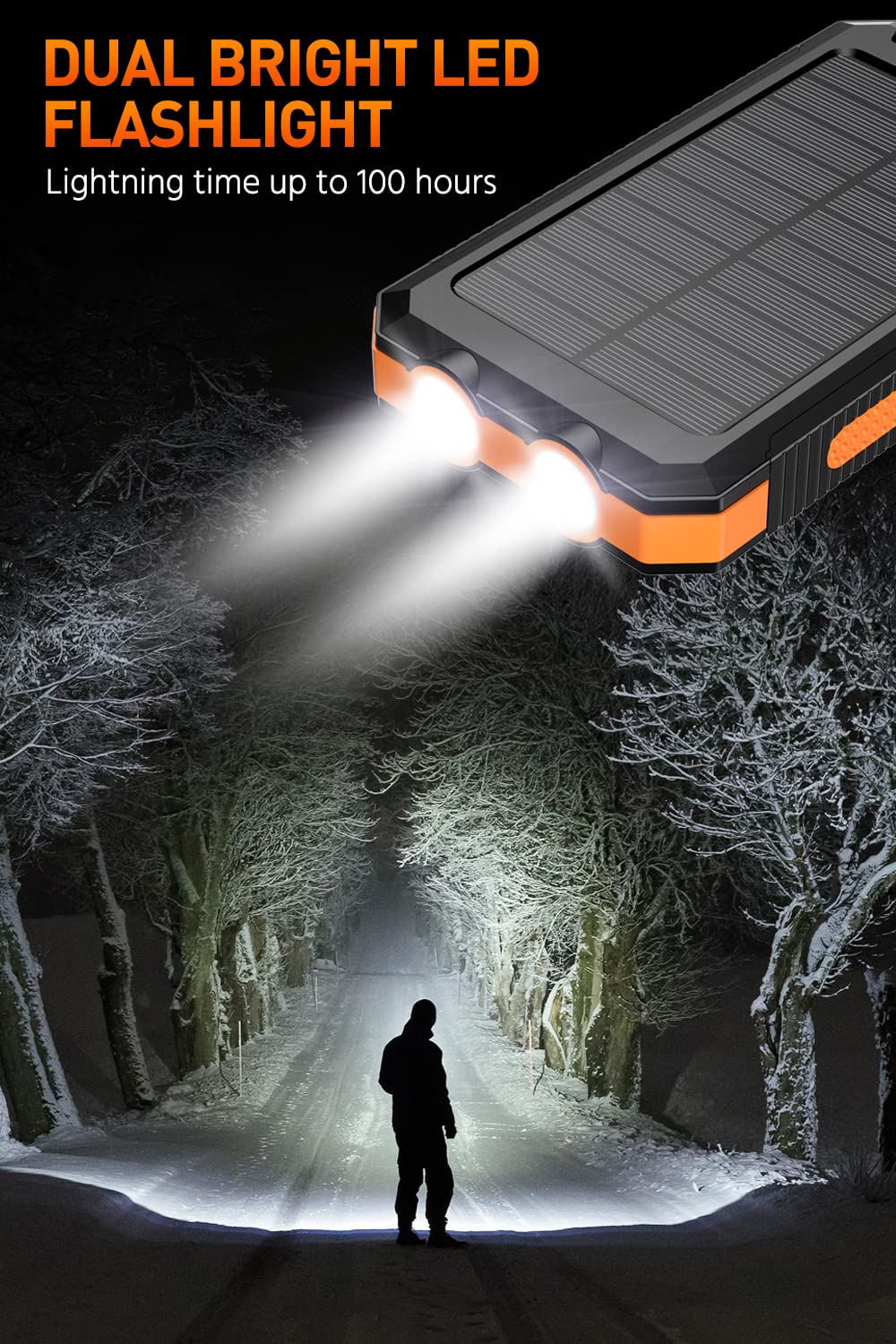 36800mAh Solar Power Bank with Dual QC 3.0