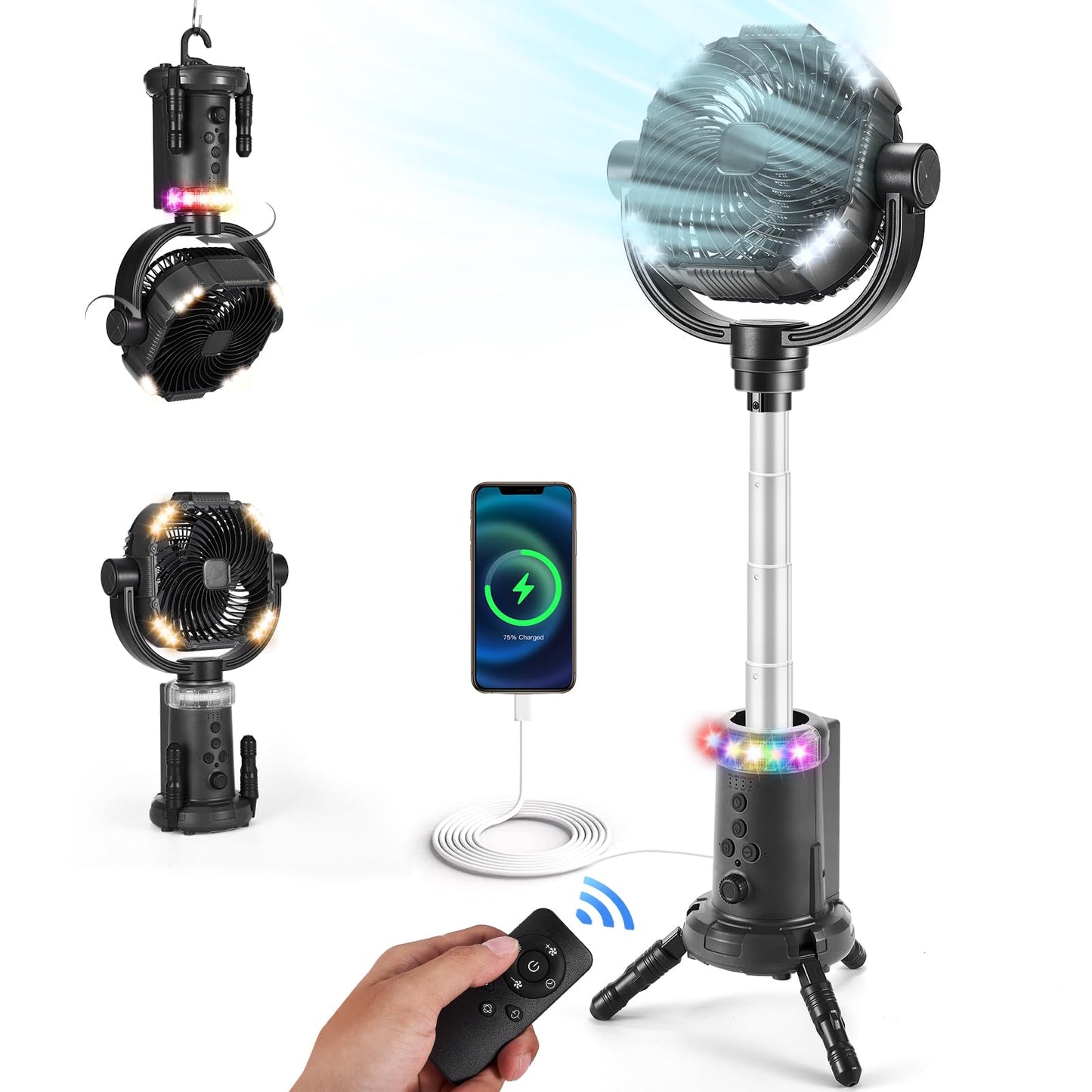 20000mAh Odoland Camping Fan with Lantern & Remote
