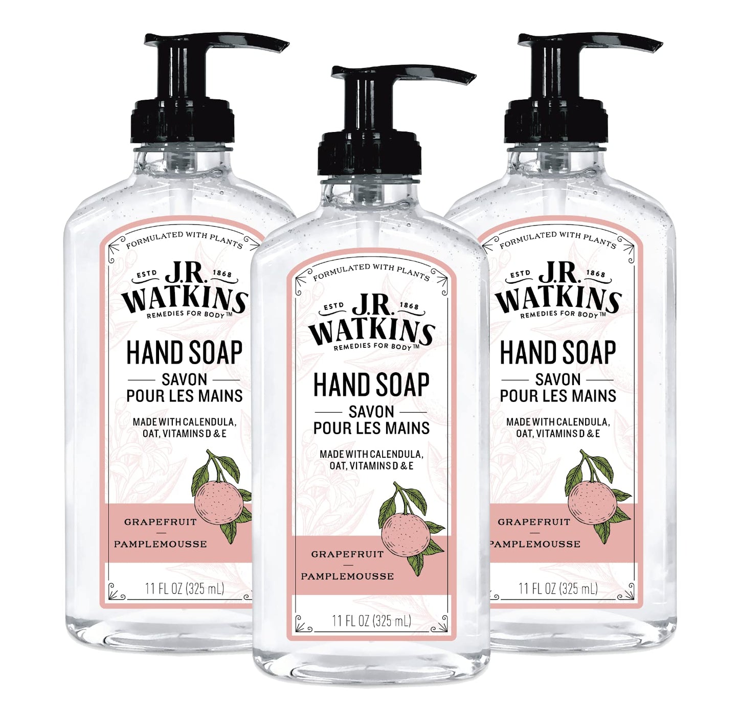 J.R. Watkins Grapefruit Gel Hand Soap 3 Pack