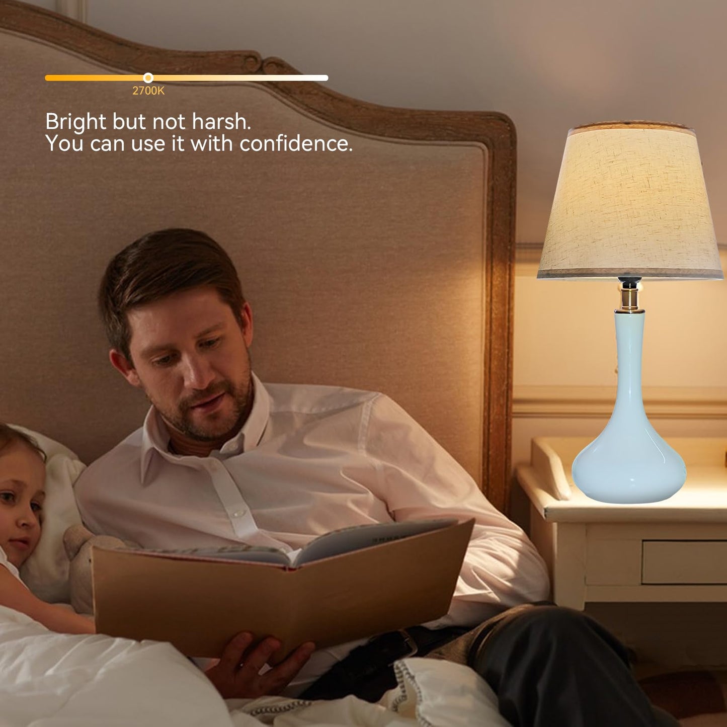 2 Pack Modern Ceramic Table Lamps with Bulbs