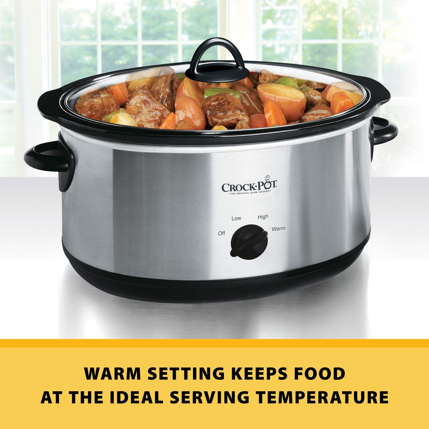 Crock-Pot Large 8 Quart Slow Cooker Bundle with Small Mini 16 Ounce Portable Food Warmer, Stainless Steel Kitchen Appliances