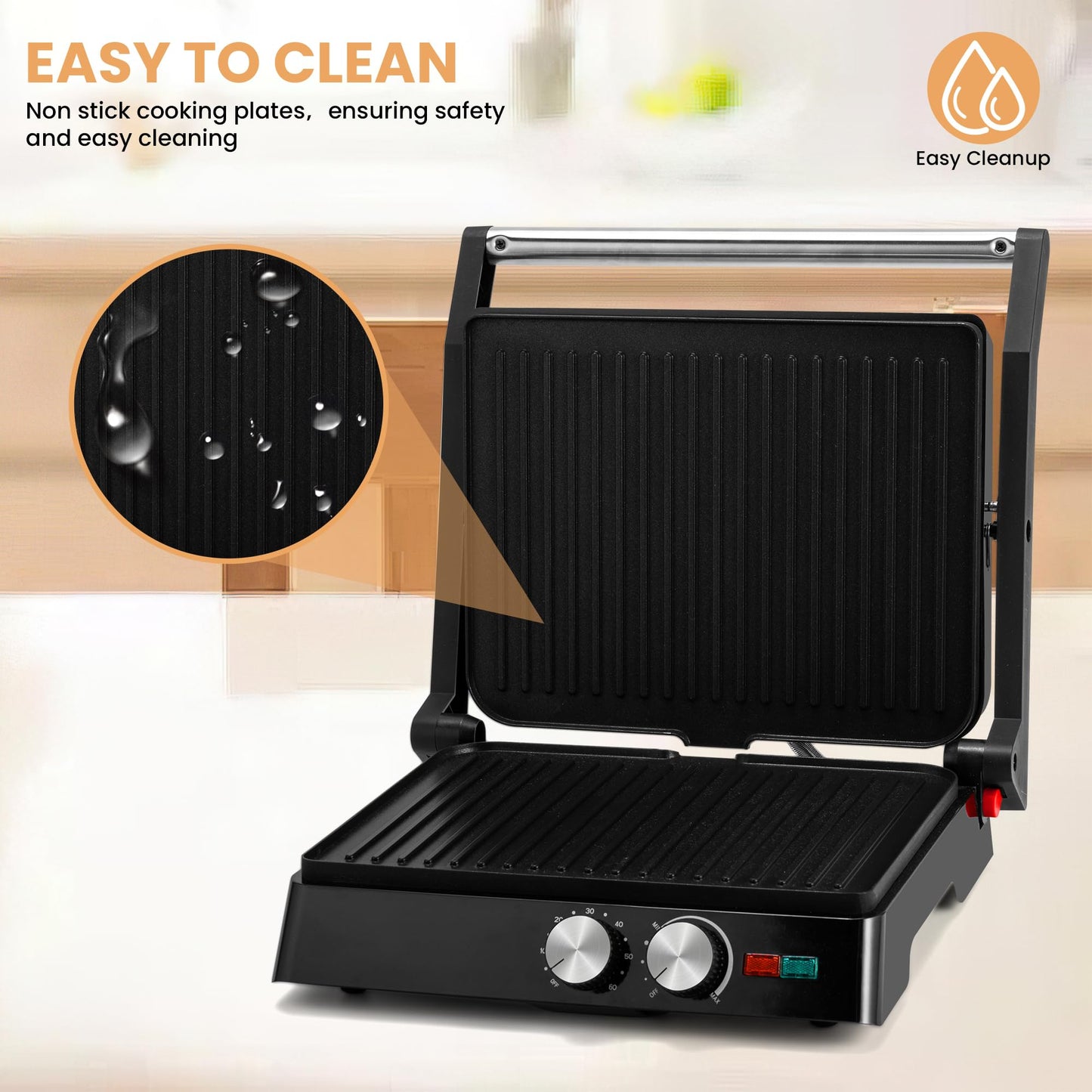 1400W Panini Grill Press by Pukomc