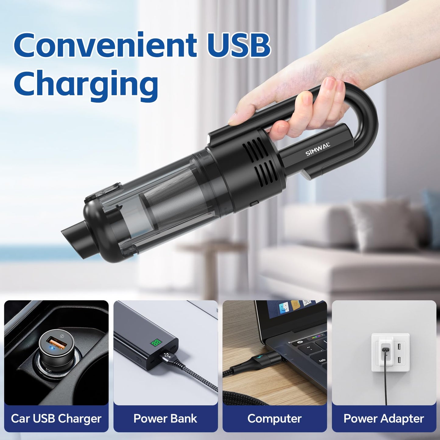 Cordless Handheld Car Vacuum Cleaner with Suction