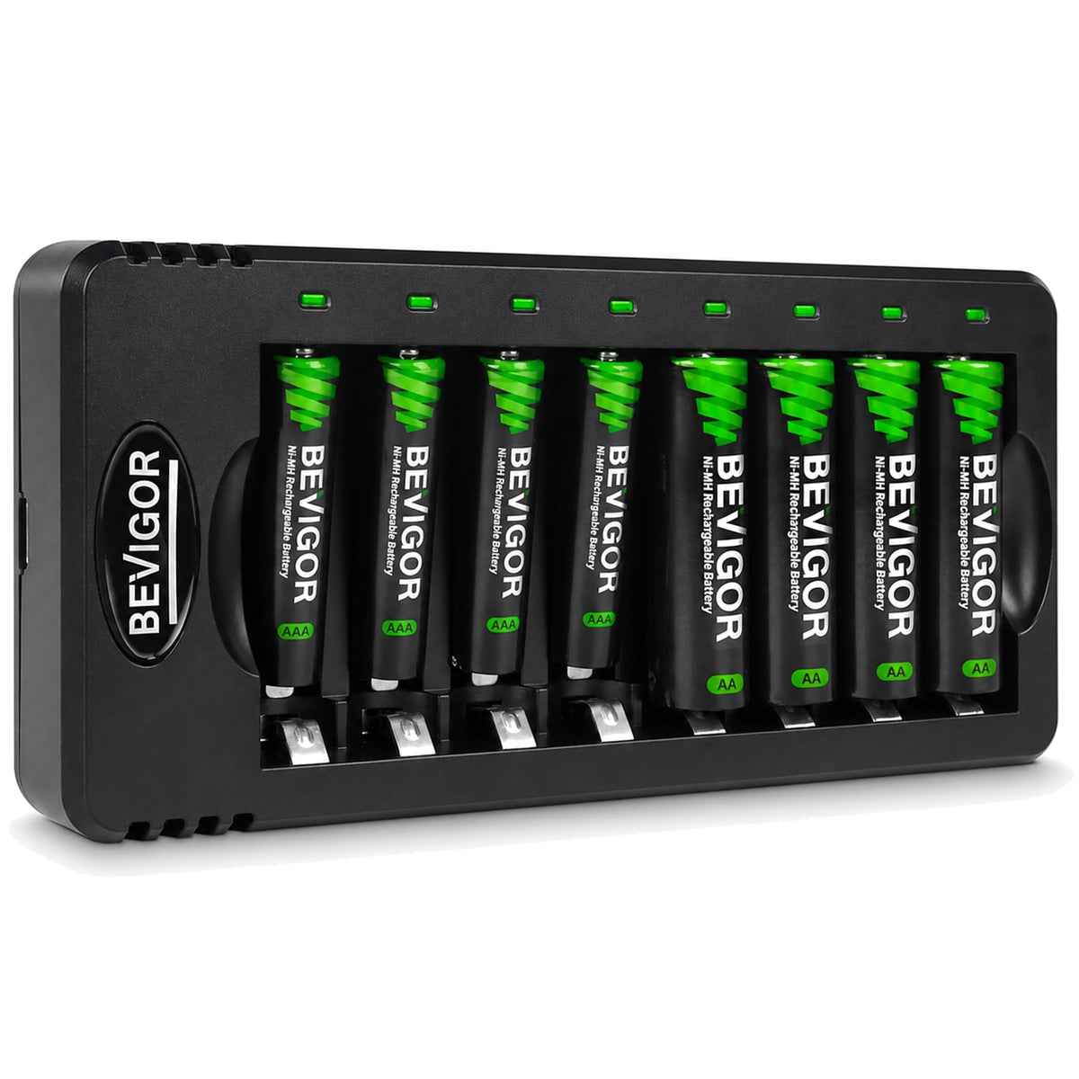 8 Pack Rechargeable AA AAA Batteries with Smart Charger
