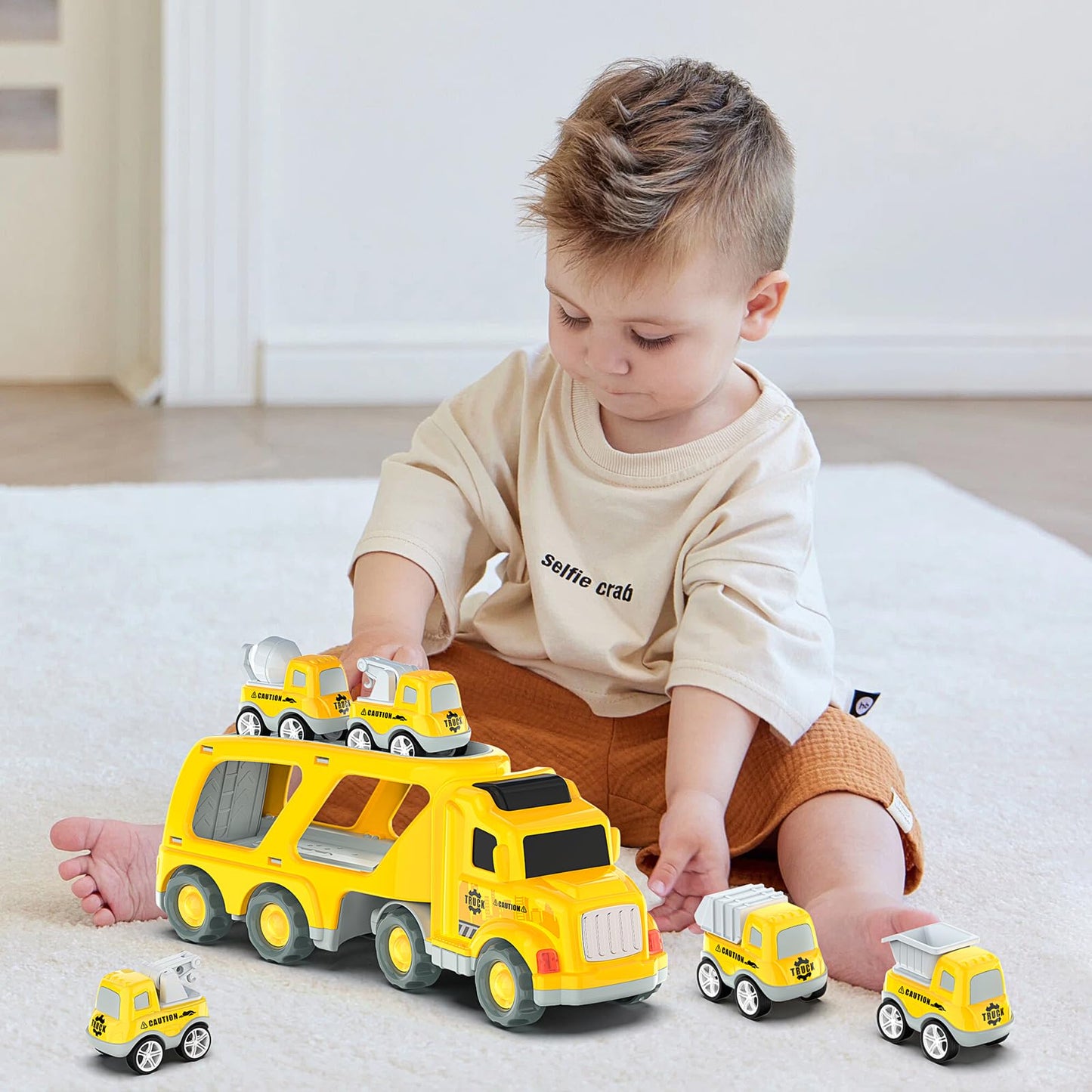 5-in-1 Transport Trucks Cars Toy Set for Kids