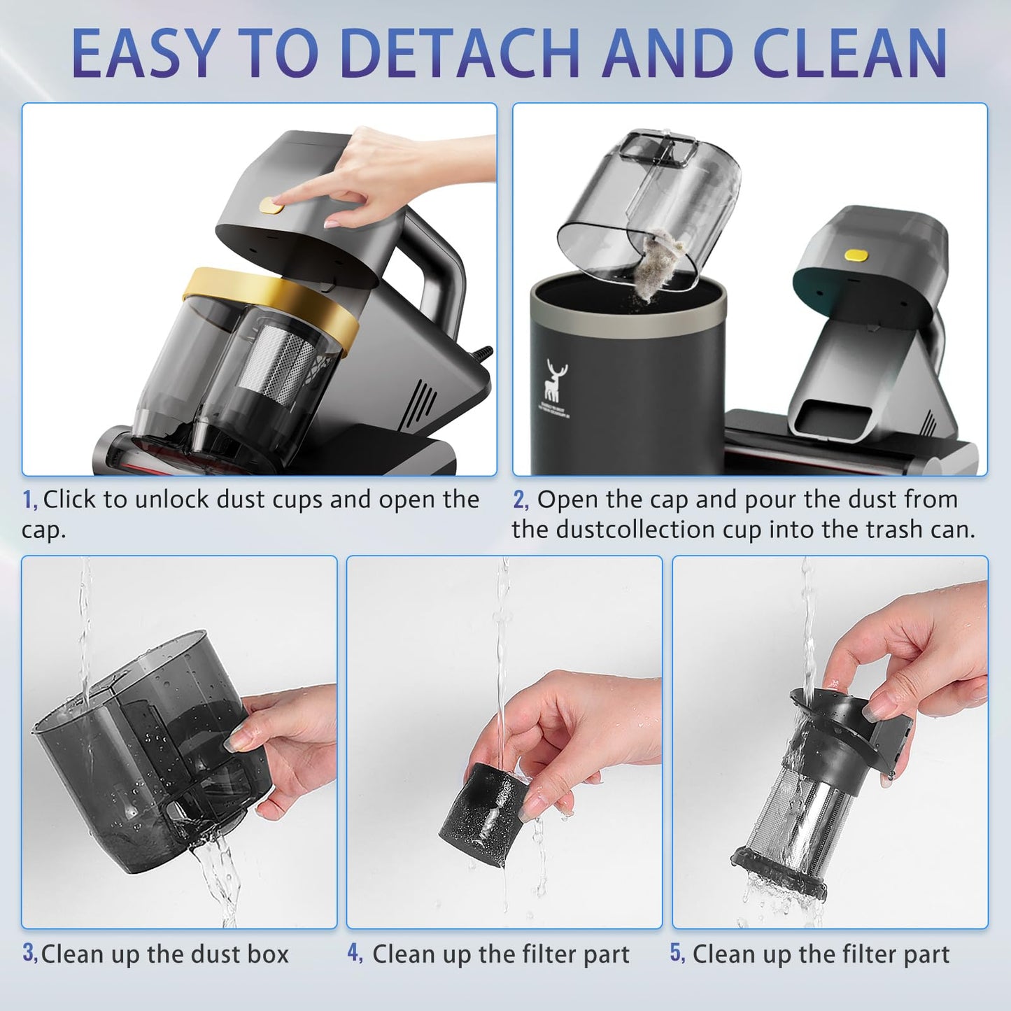 HYNSEN Bed Vacuum Cleaner with UV & Ultrasonic