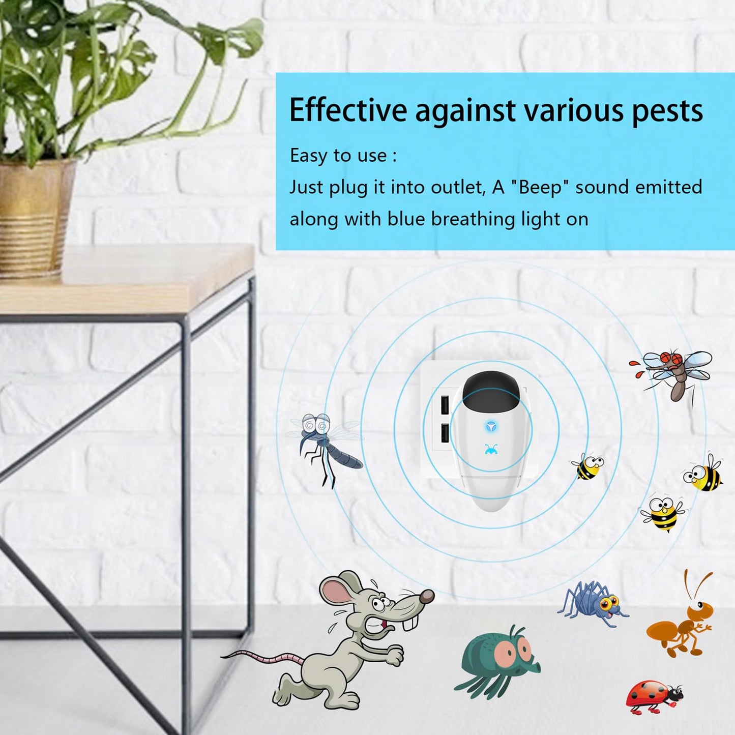 Ultrasonic Pest Repeller - Safe for Pets & Humans