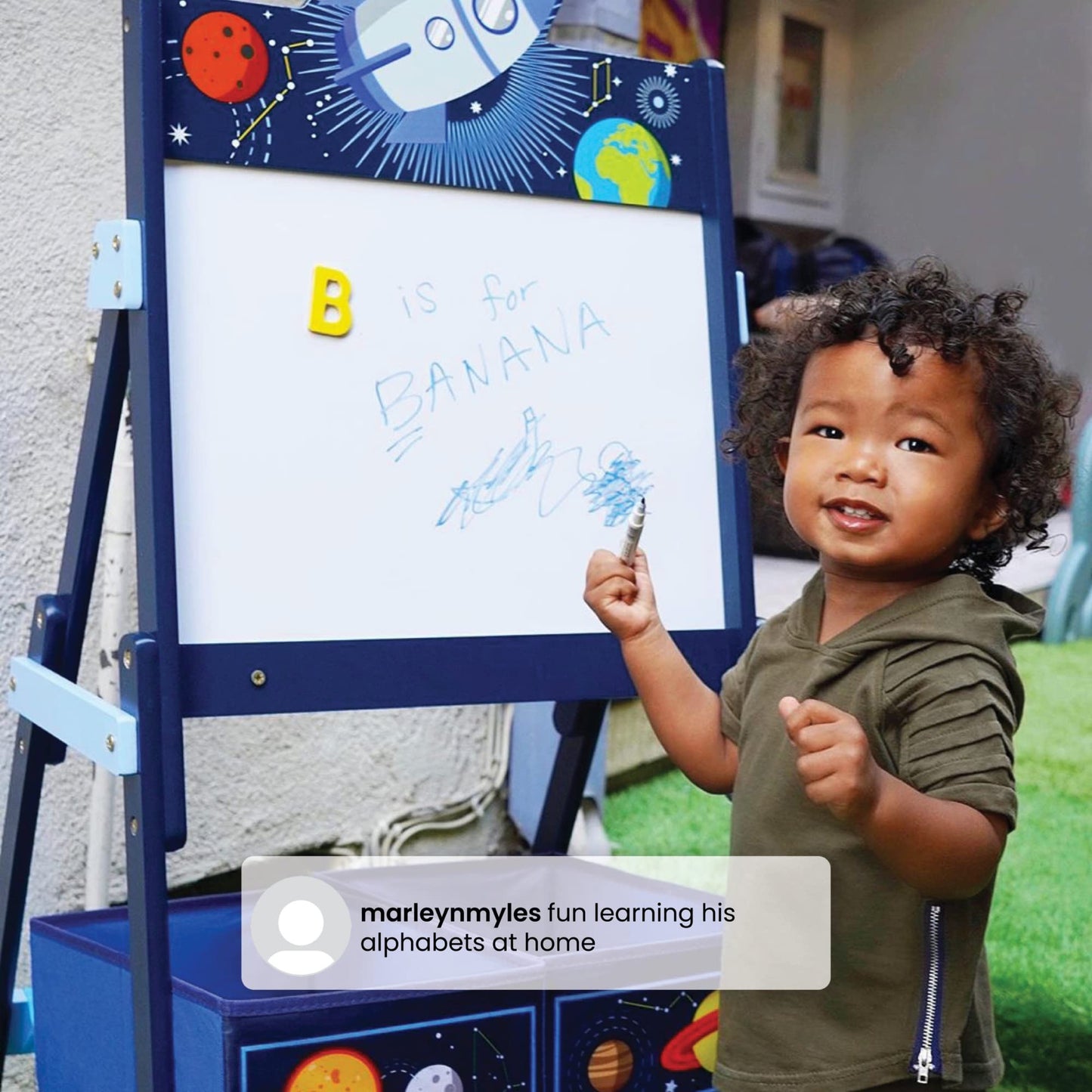 Delta Children Wooden Activity Easel with Storage