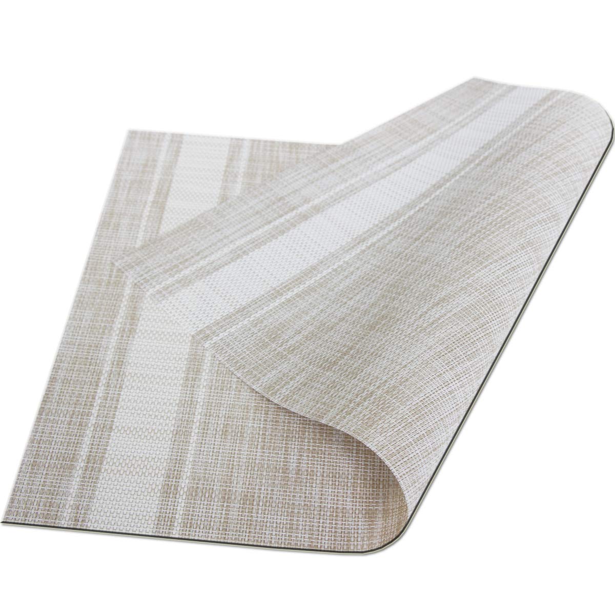 Bright Dream Placemats Kitchen Table Mats Set of 4 Washable Easy to Clean PVC Placemat (placemats Set of 4, White)