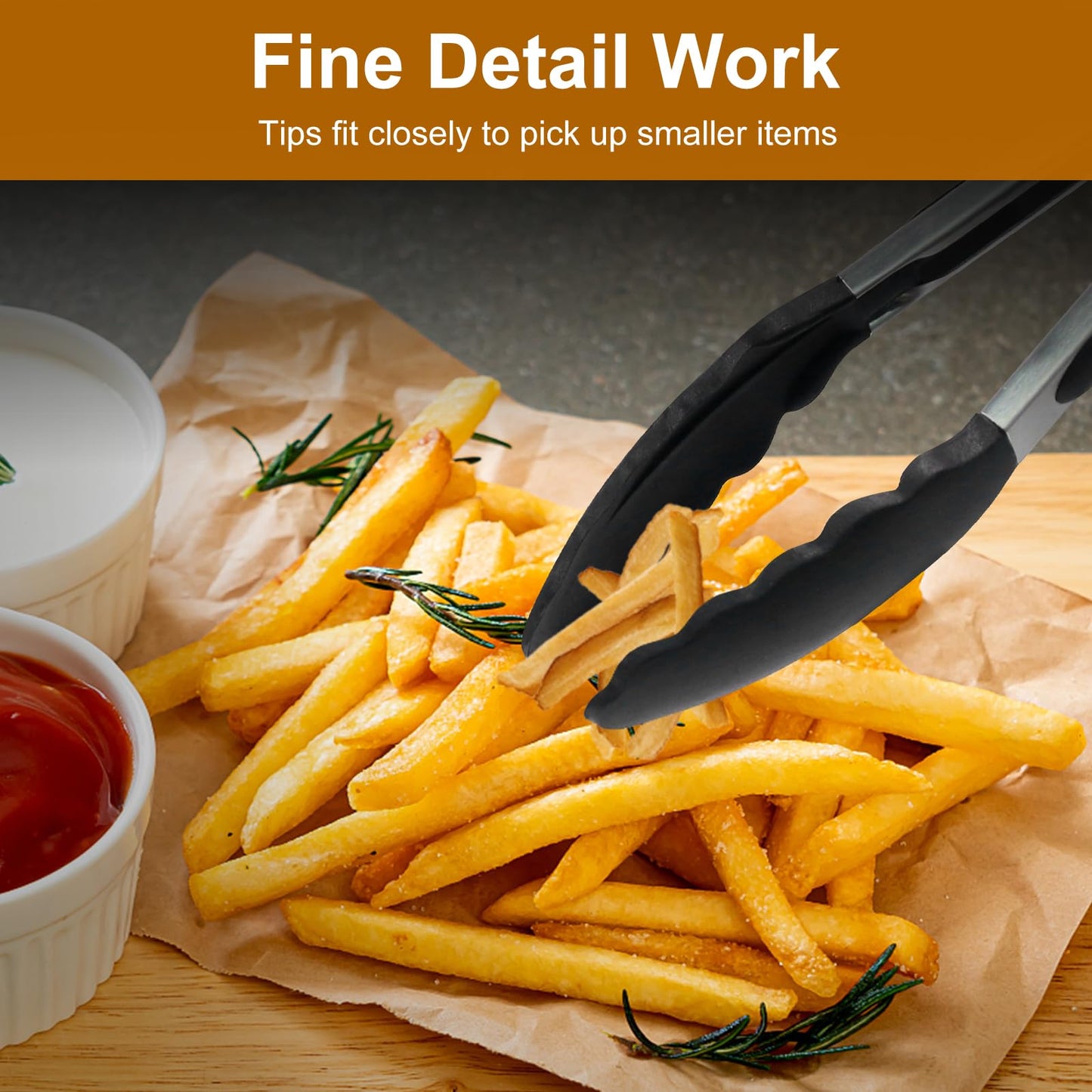 Black Silicone Kitchen Tongs Set - 3 Sizes