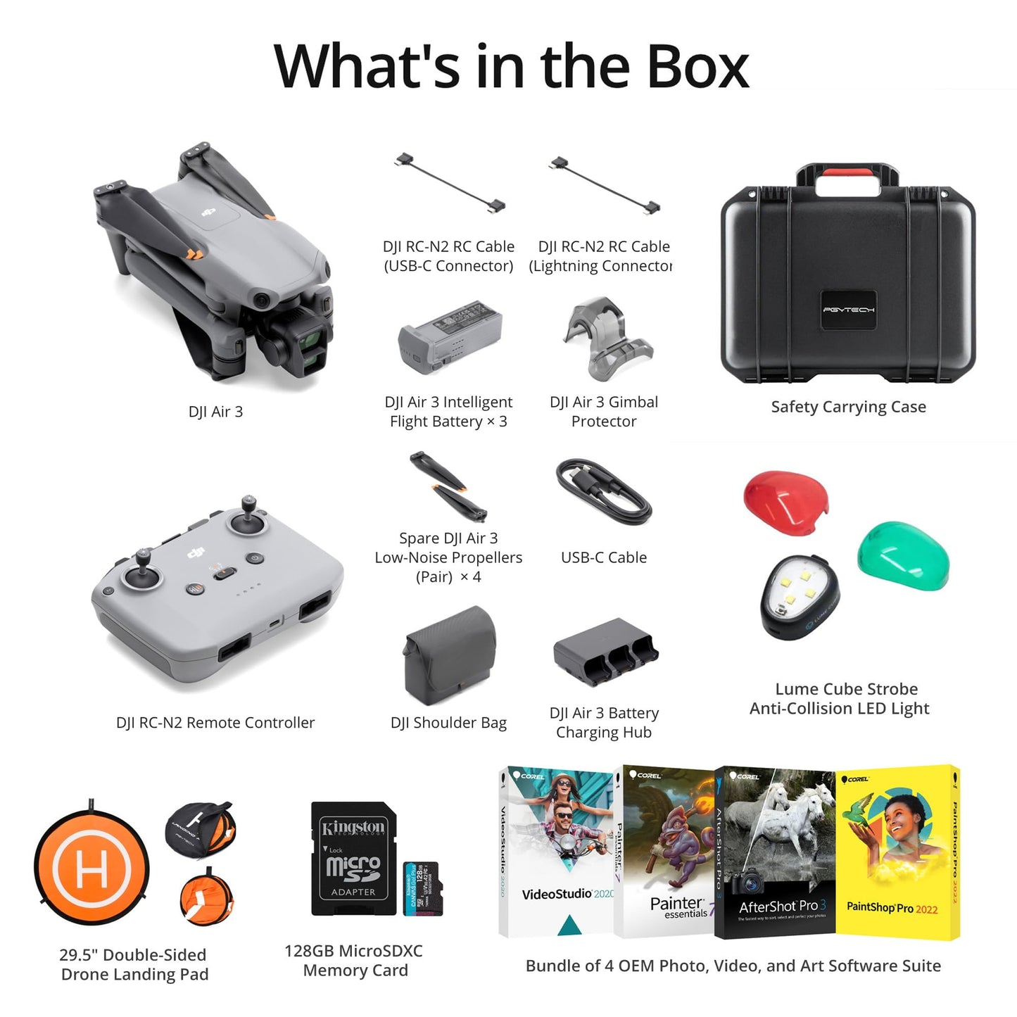 DJI Air 3 Drone Fly More Combo with RC-N2 Complete Kit