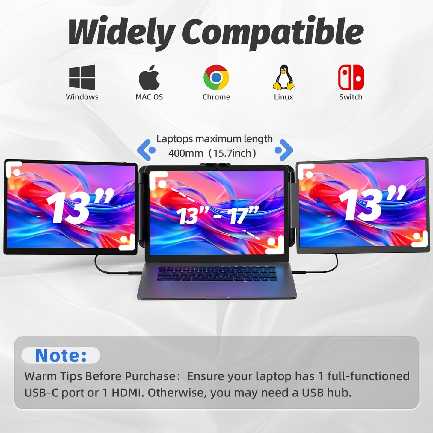 2K Laptop Screen Extender for Multi-Screen Setup