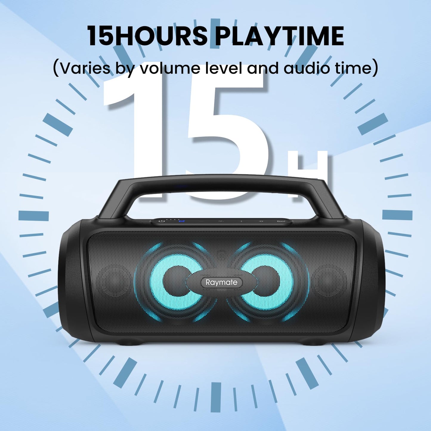 Raymate Waterproof Bluetooth Speaker with LED Light