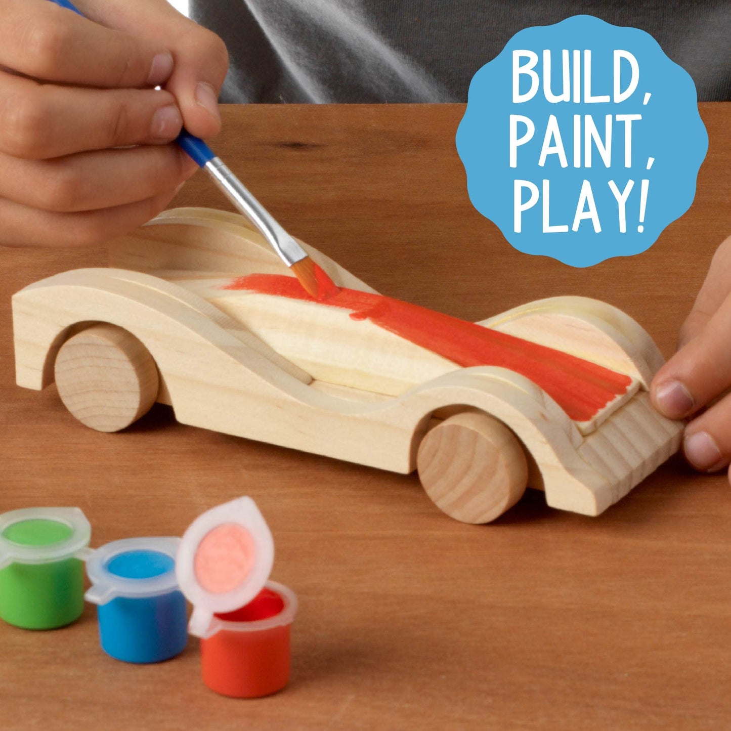 Build & Paint Your Own Wooden Race Cars Kit