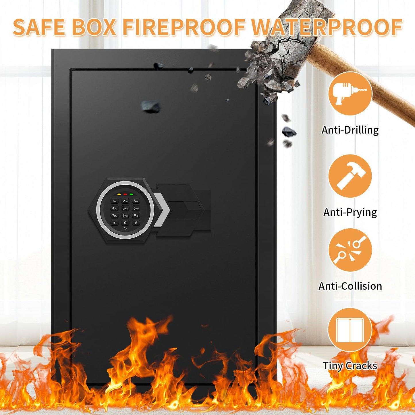 5.1 Cu ft Fireproof Waterproof Security Safe Box