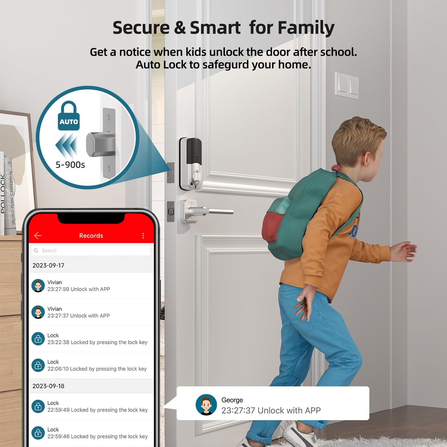 Smart WiFi Deadbolt Lock with Fingerprint Access