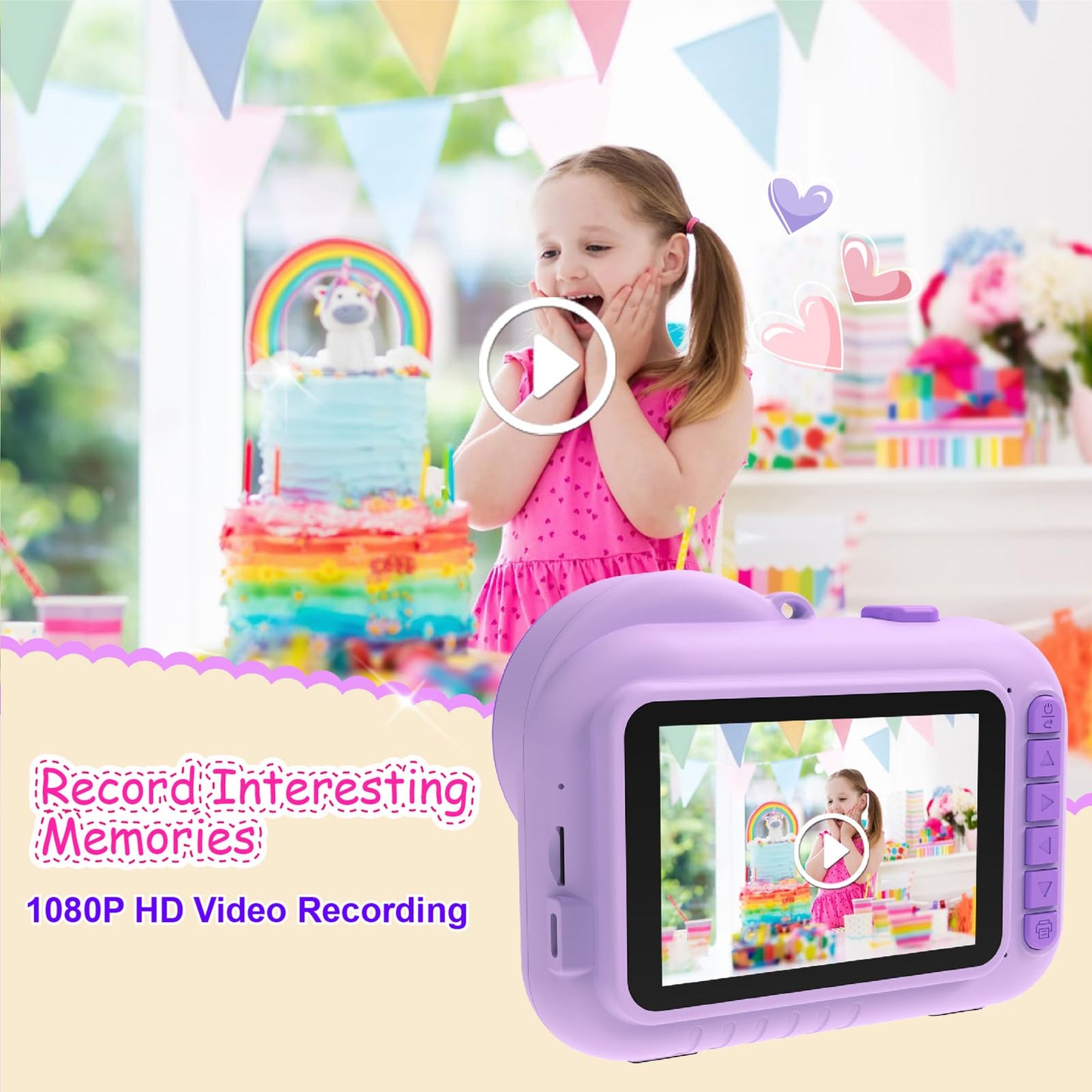 Kids Instant Print Camera for Ages 3-12
