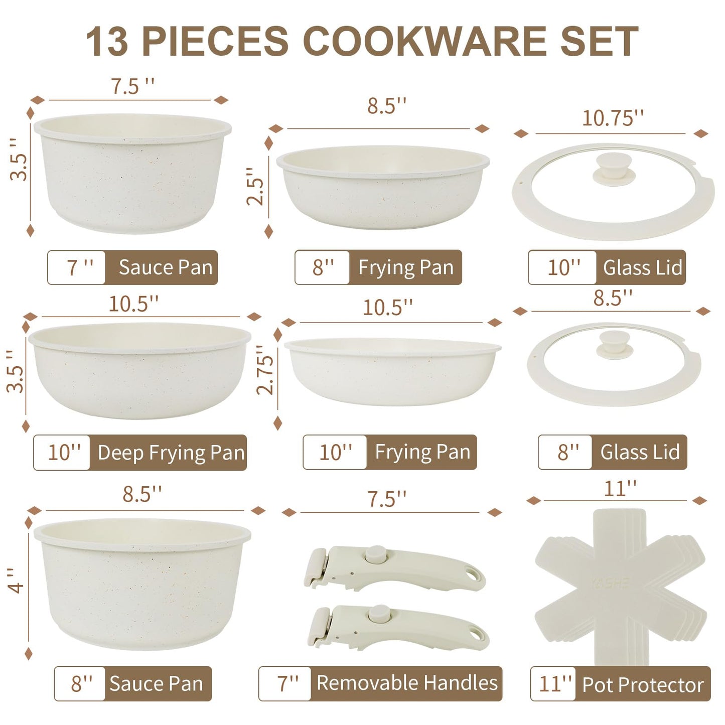 13-Piece Nonstick Cookware Set for Kitchen & RV