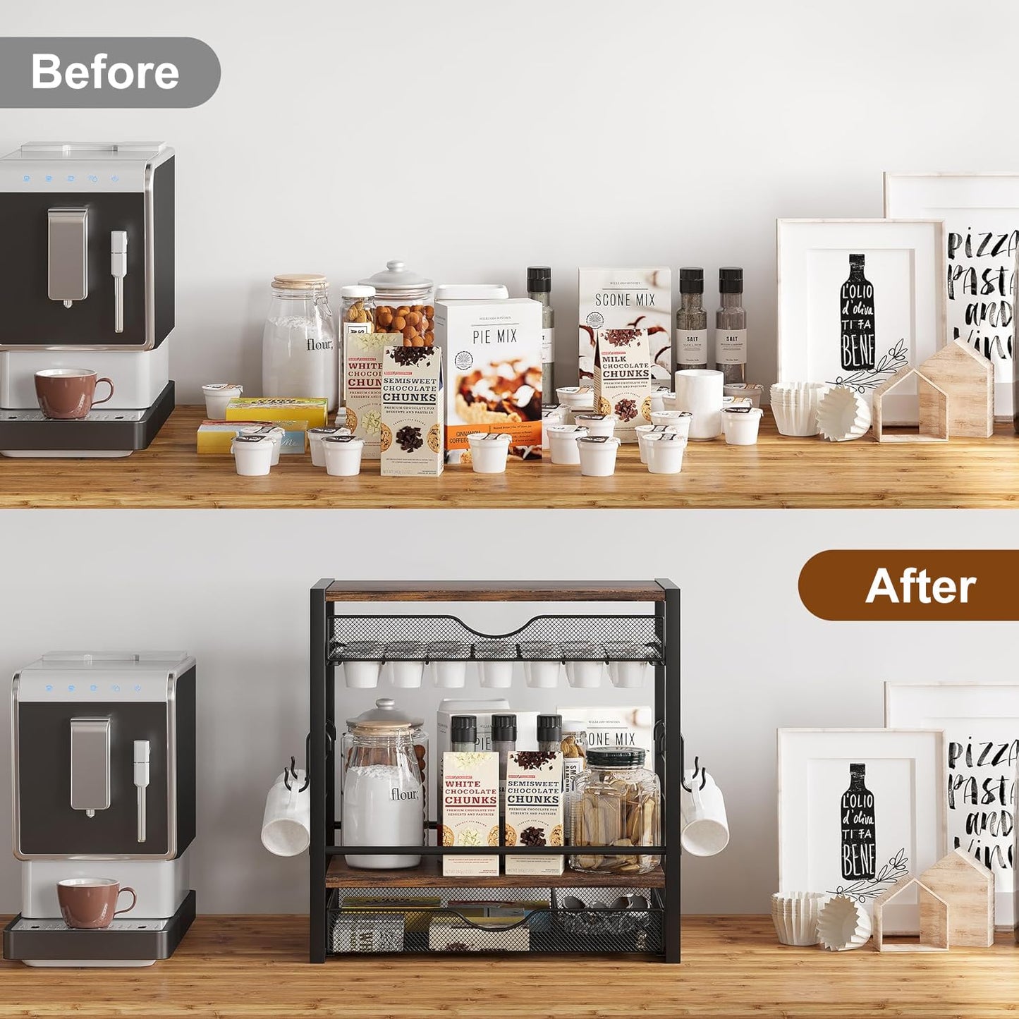 70 K Cup Holder Coffee Organizer with Hooks