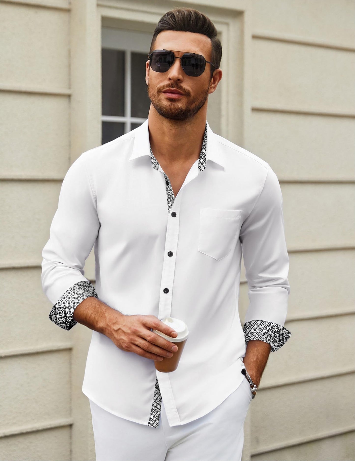 COOFANDY Men's Long Sleeve Dress Shirt