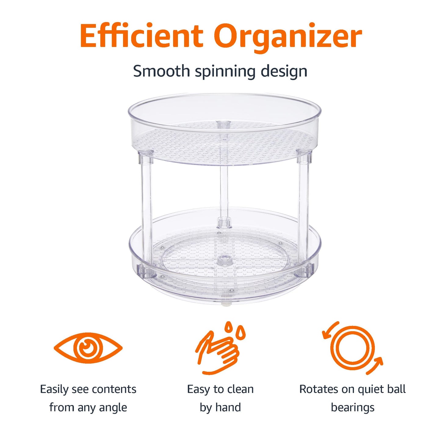 9" 2-Tier Turntable Organizer by Amazon Basics