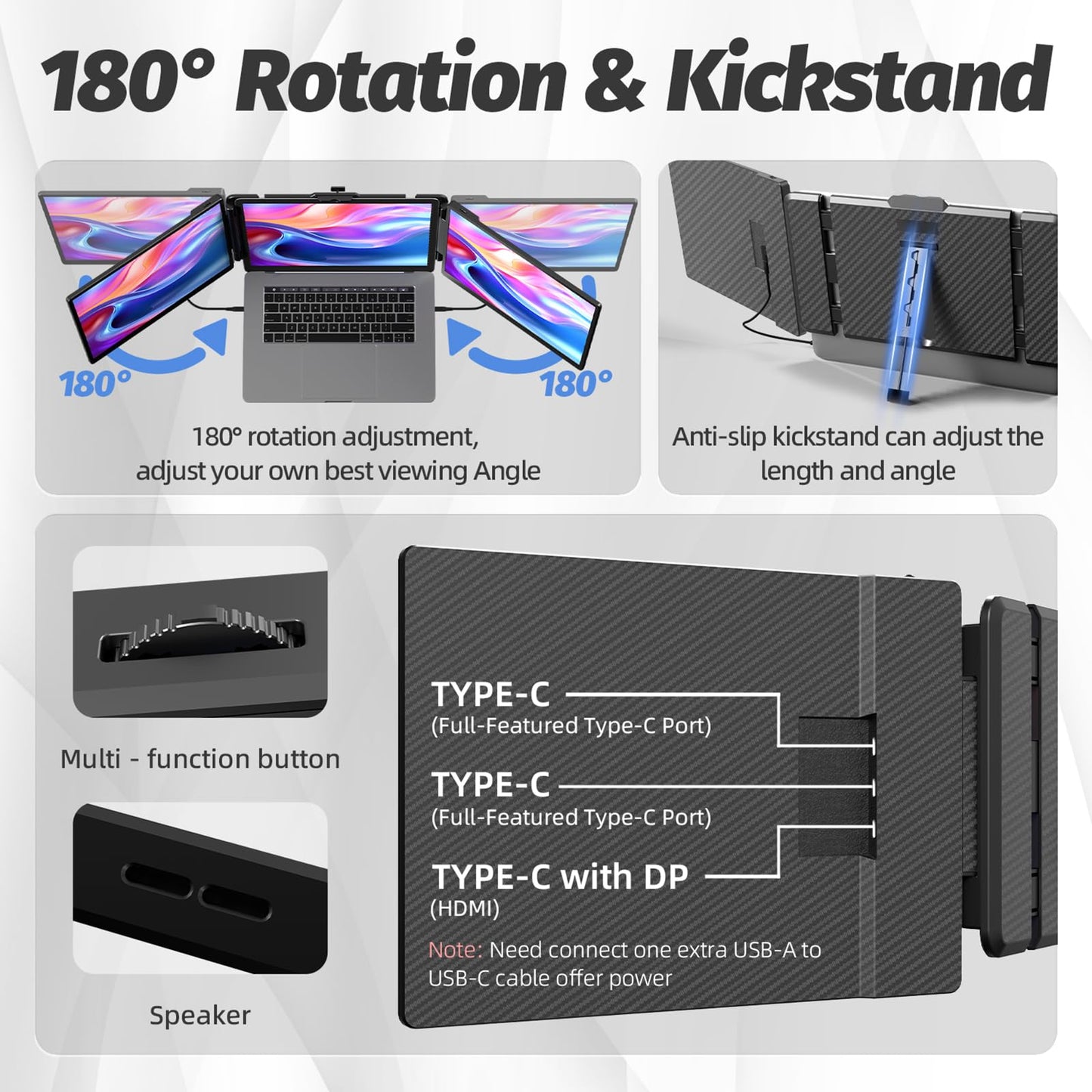 2K Laptop Screen Extender for Multi-Screen Setup