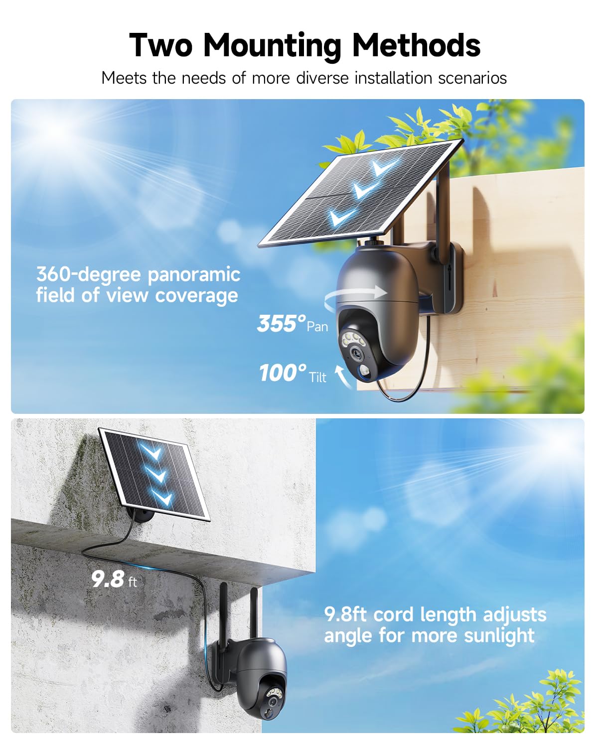 4G LTE Solar Security Camera with 2K Night Vision